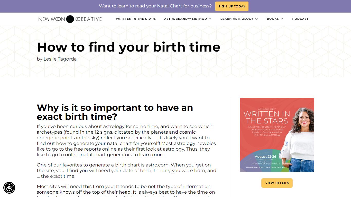 How to find your birth time - New Moon Creative